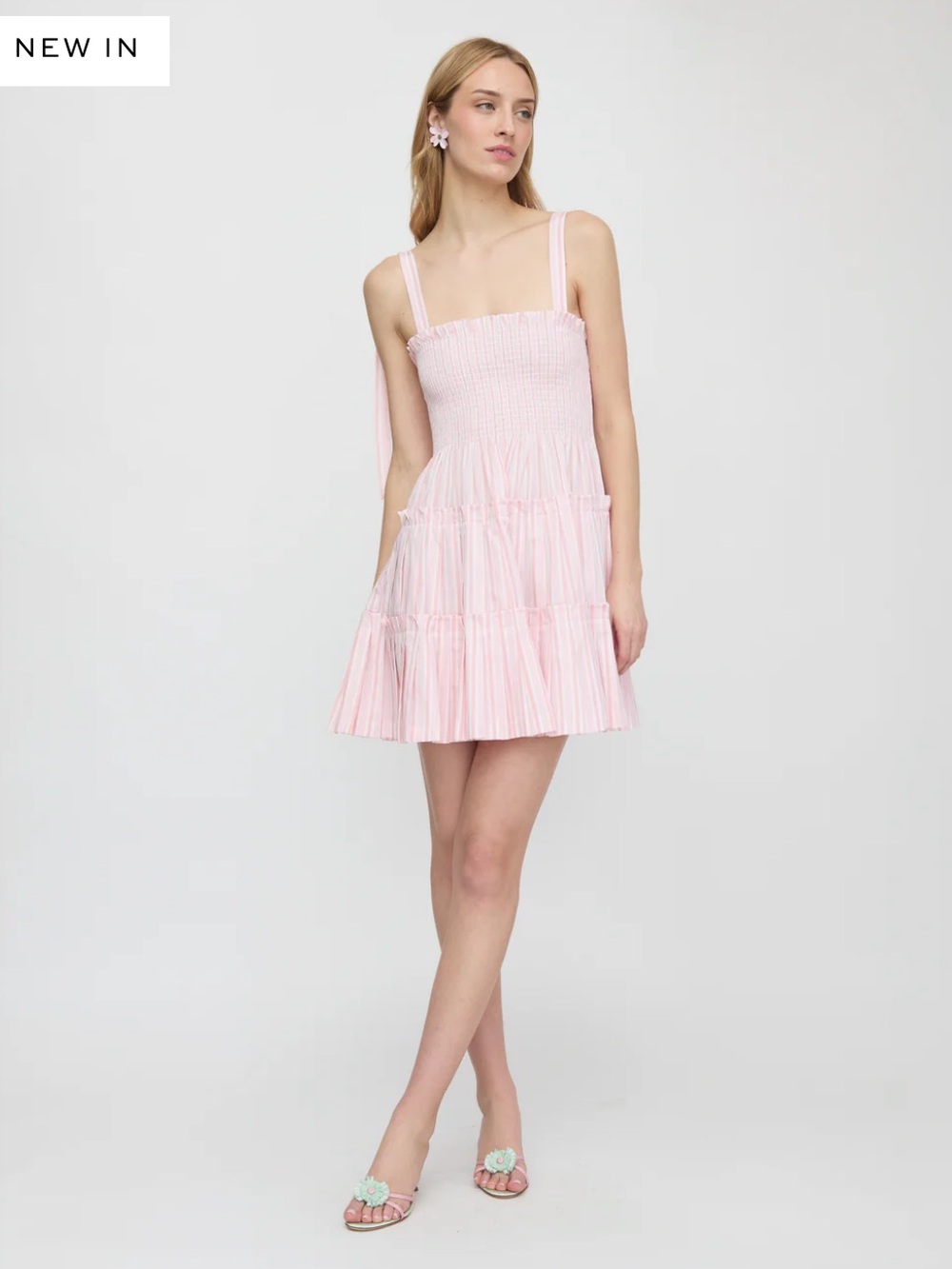 Hill House Home The Ribbon Charlotte Nap Dress In Pink Variegated Stripe - Picture 2 of 4